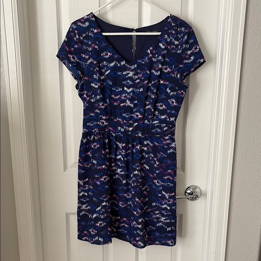 Lily Rose Blue V-Neck Mini Dress